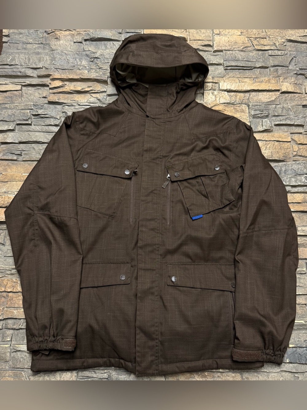 Burton Traction Jacket Men’s Large Brown Full Zip Pockets Winter Ski Snowboard